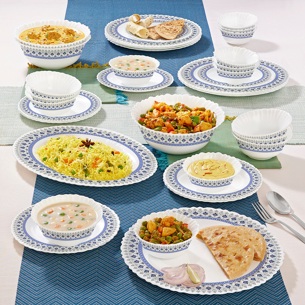 Larah by Borosil Ocean Dinner Set 36 pc Set: Serves 8