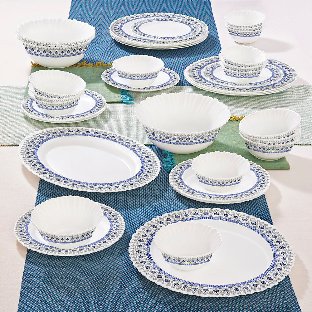 Larah by Borosil Ocean Dinner Set 36 pc Set: Serves 8