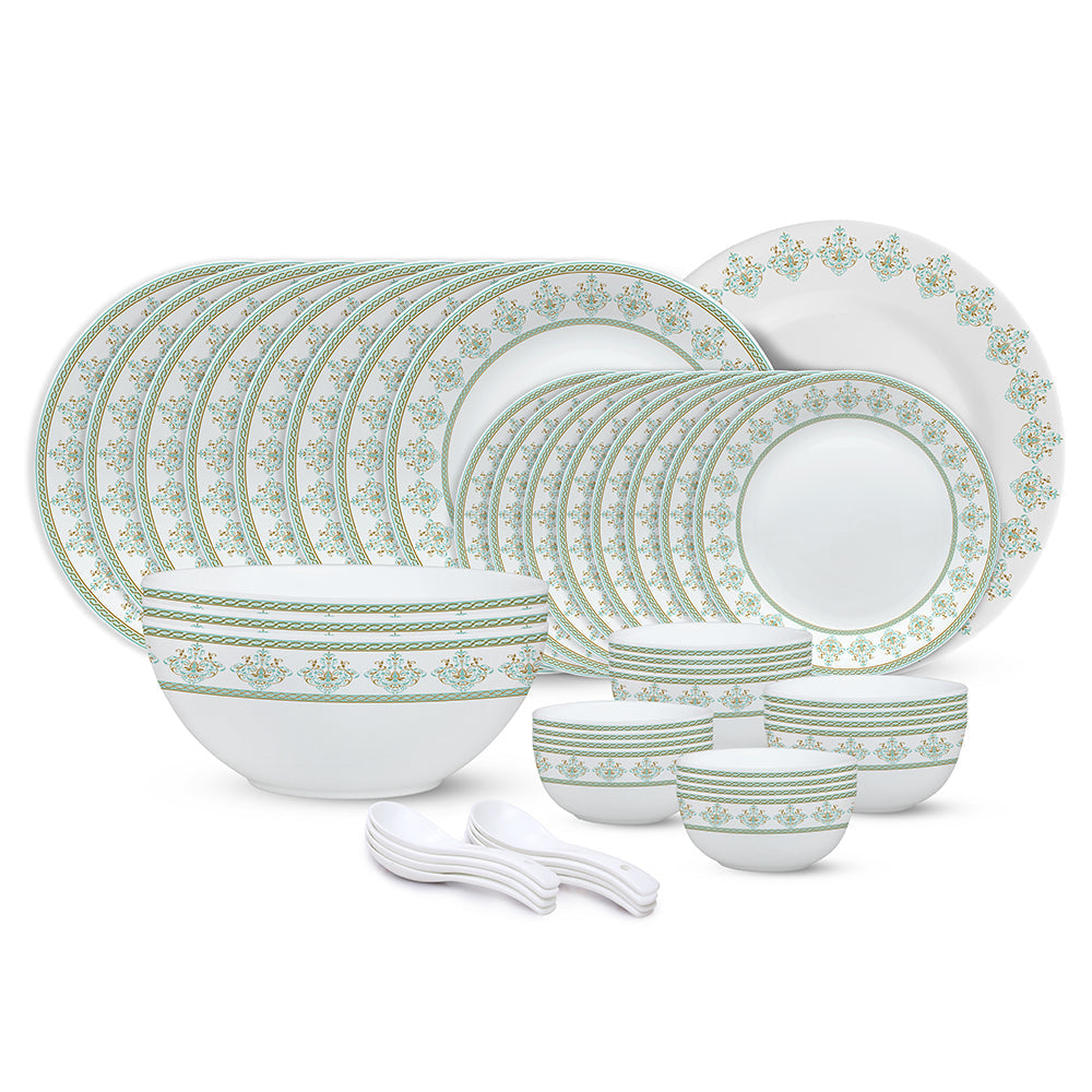 Larah by Borosil, Cyan Dinner Set, 44 pc