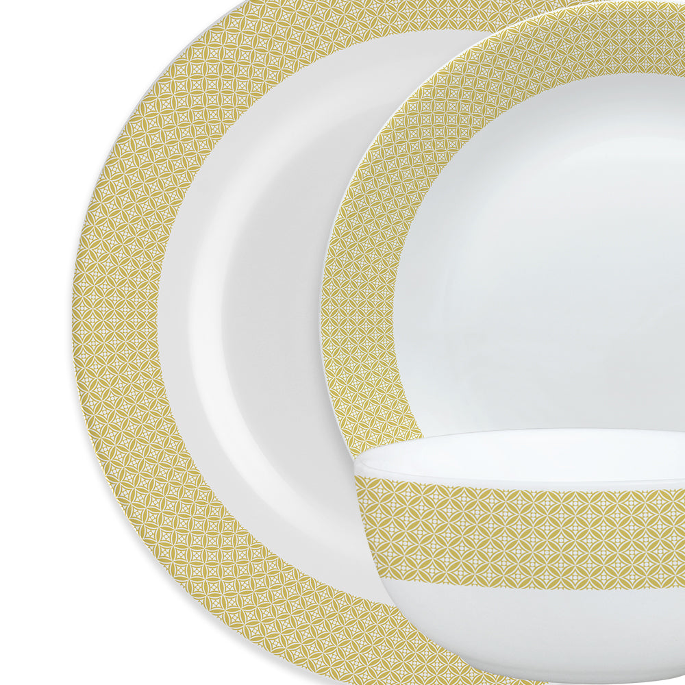 Larah by Borosil, Orleans Dinner Set 44 pc Set: Serves 8