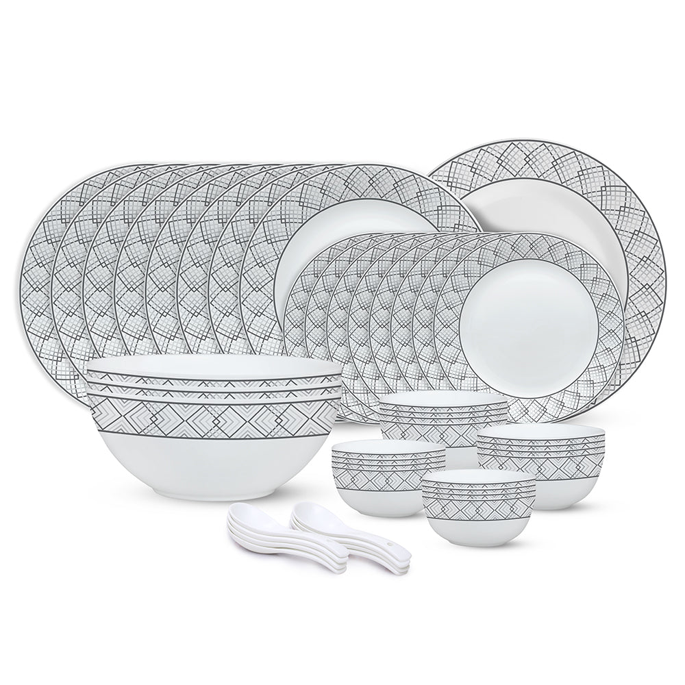 Larah by Borosil, Cycladia Dinner Set 44 pc Set: Serves 8