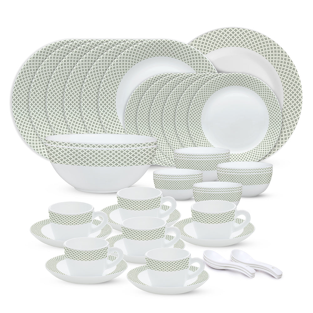 Larah by Borosil, Corsica Dinner Set 45 pc Set: Serves 6