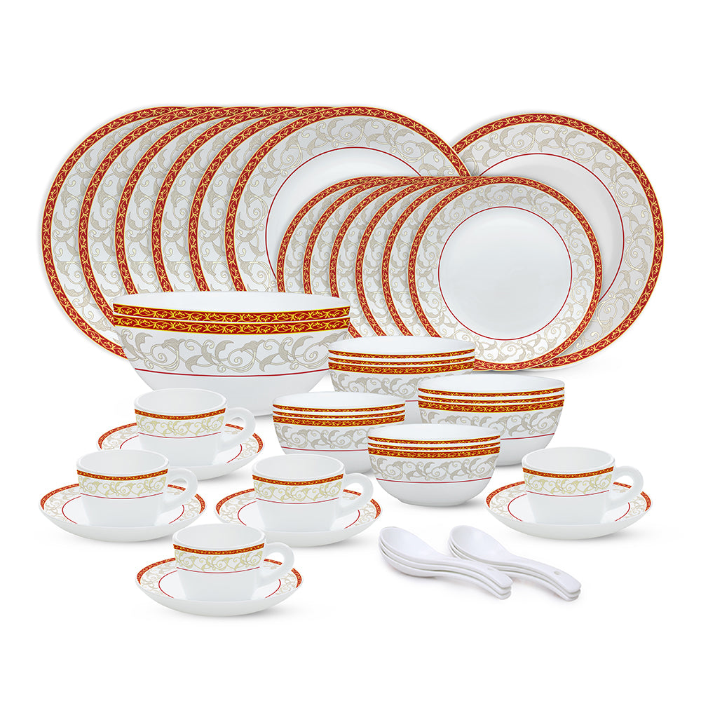 Larah by Borosil Ragina Dinner Set 45 pc Set: Serves 6