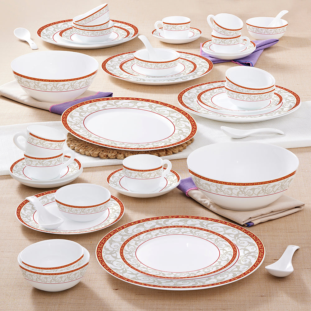Larah by Borosil Ragina Dinner Set 45 pc Set: Serves 6