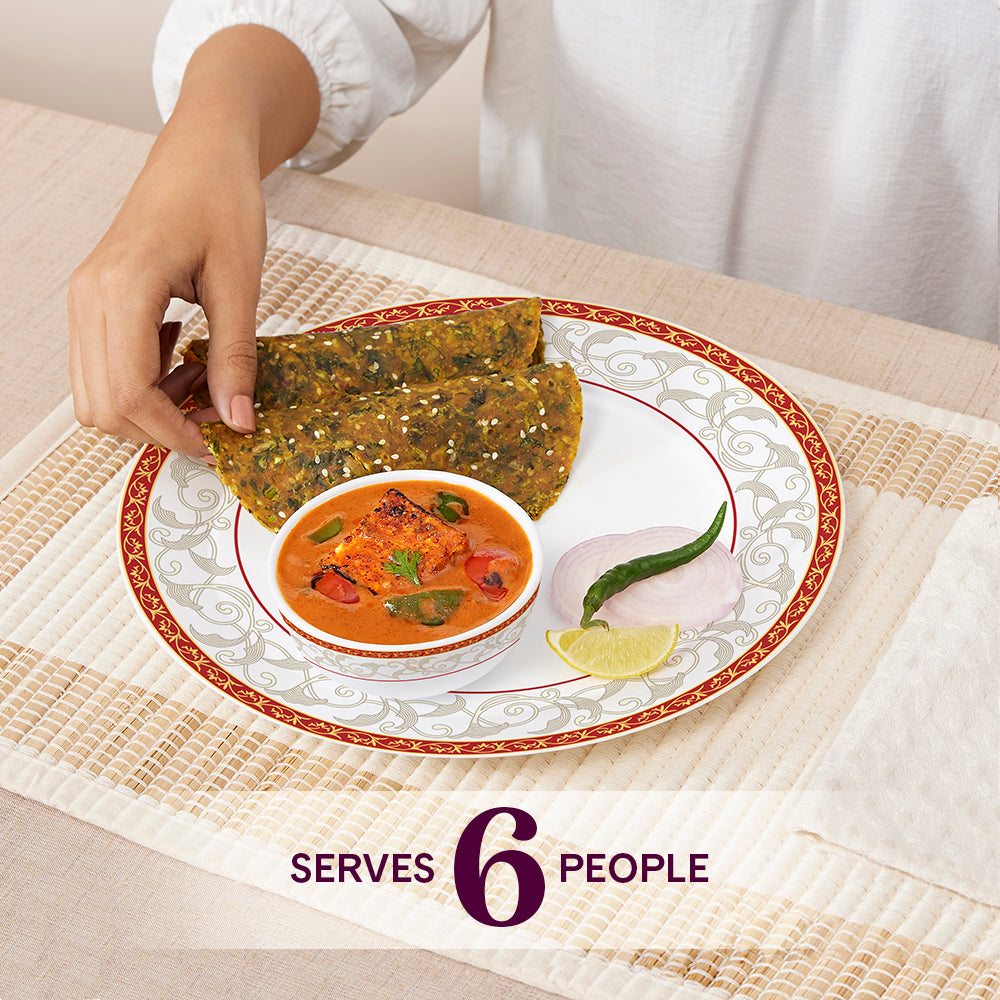Larah by Borosil Ragina Dinner Set 45 pc Set: Serves 6