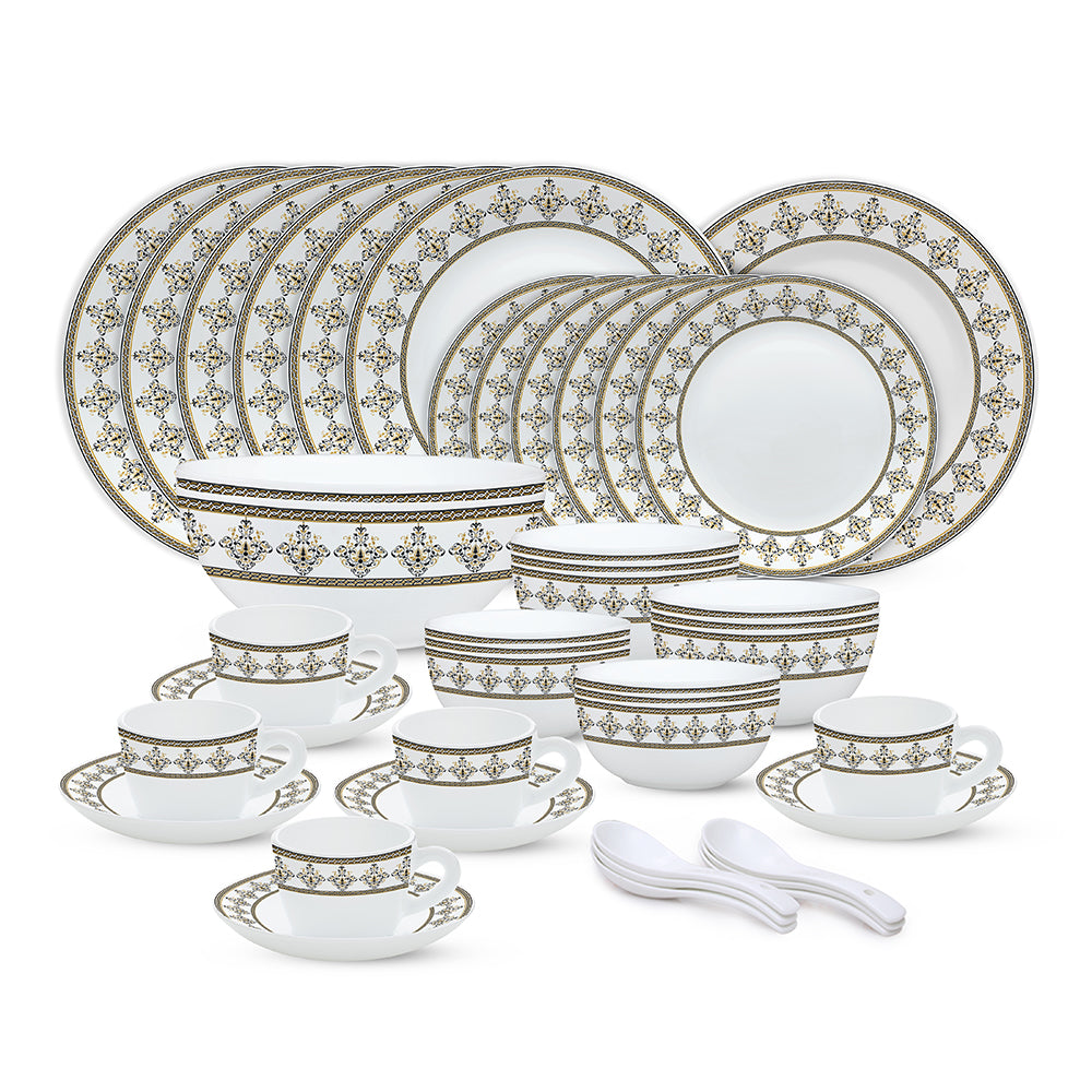 Larah by Borosil Syrah Dinner Set 45 pc Set: Serves 6
