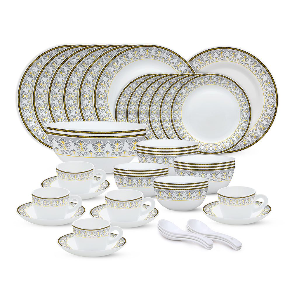 Larah by Borosil Vatika Dinner Set 45 pc Set: Serves 6