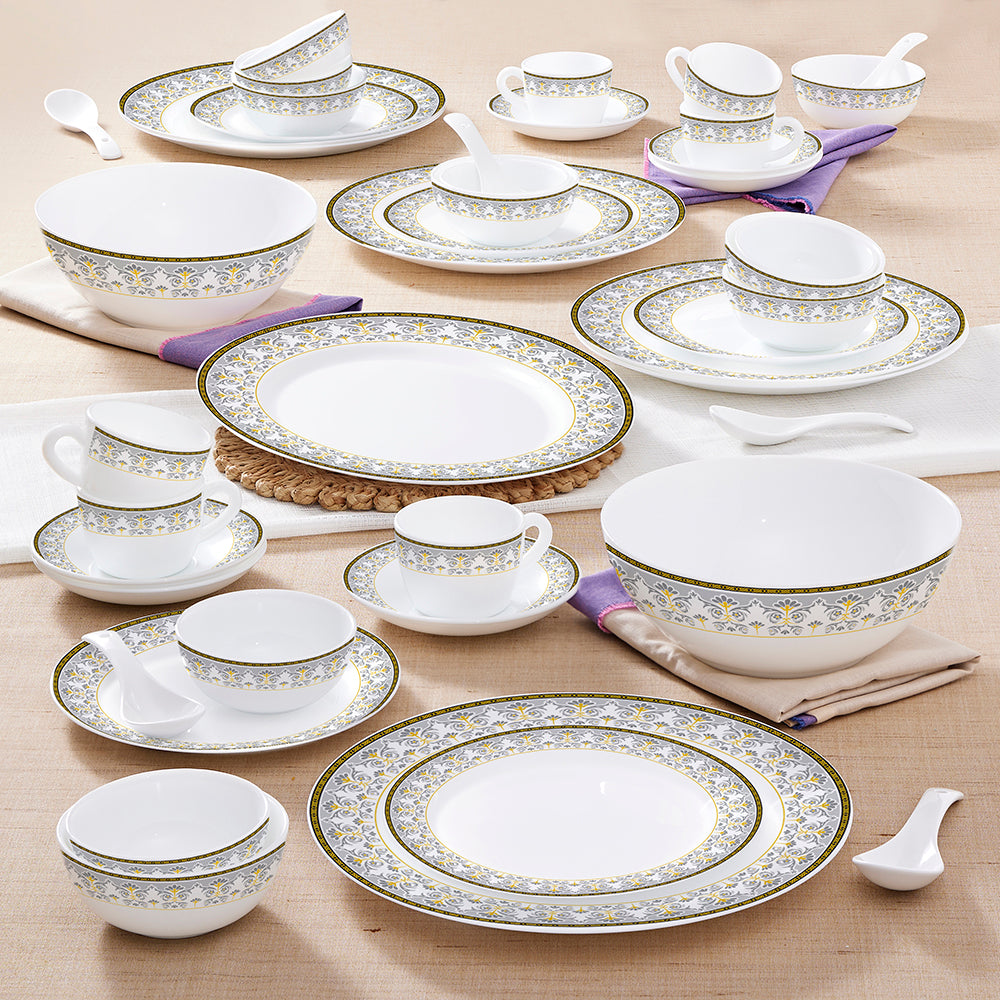 Larah by Borosil Vatika Dinner Set 45 pc Set: Serves 6