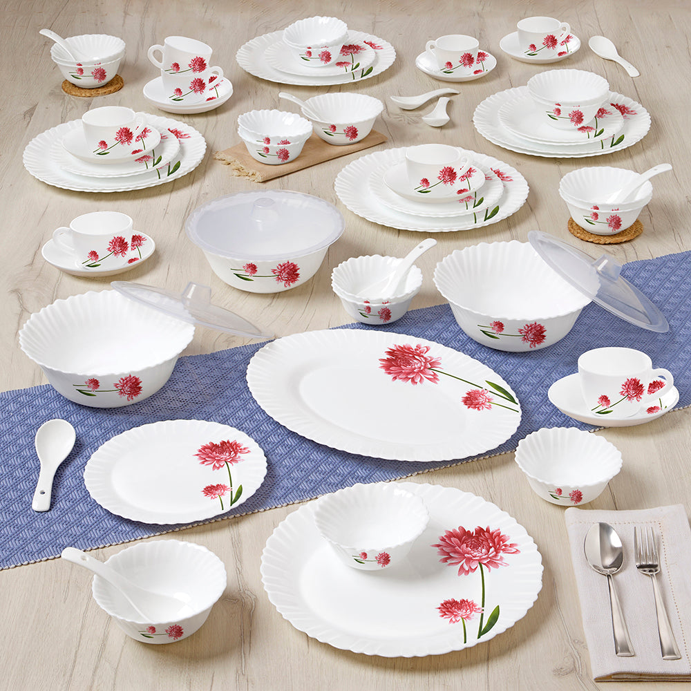 Larah by Borosil Belle Dinner Set 63 pc Set: Serves 8