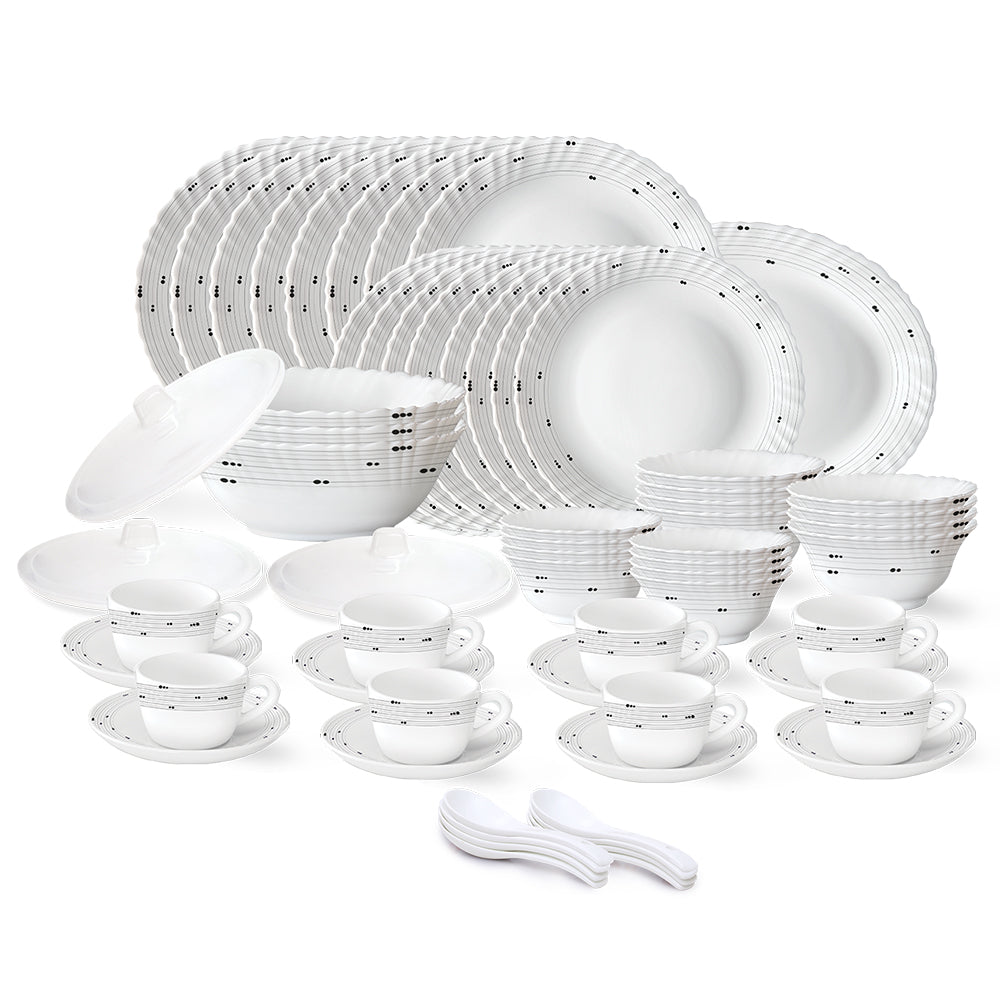 Larah by Borosil, Grey Cosmic Dinner Set, 12 pc