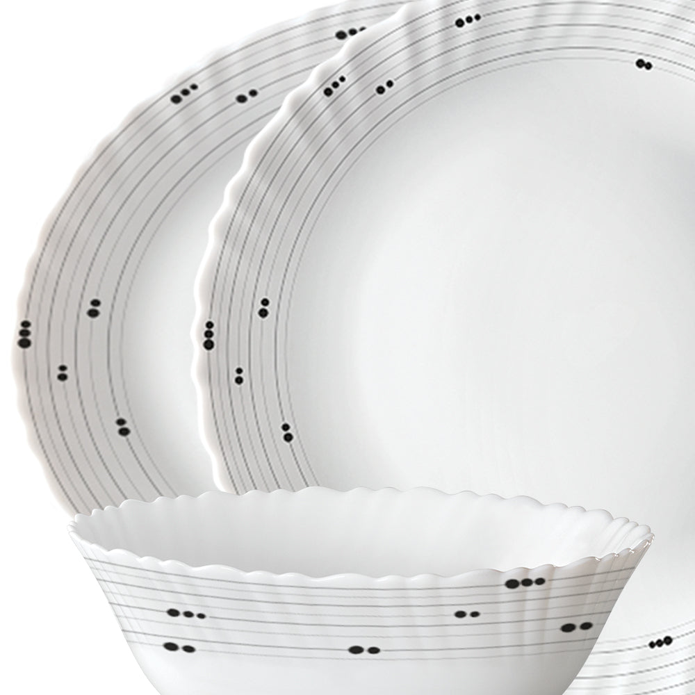 Larah by Borosil, Grey Cosmic Dinner Set, 12 pc