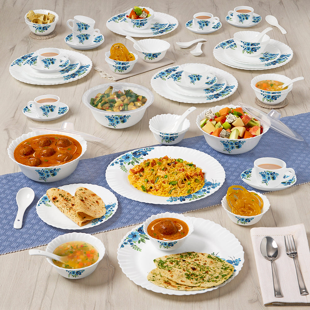 Larah by Borosil Pansy Dinner Set 63 pc Set: Serves 8