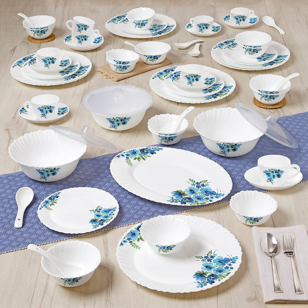 Larah by Borosil Pansy Dinner Set 63 pc Set: Serves 8