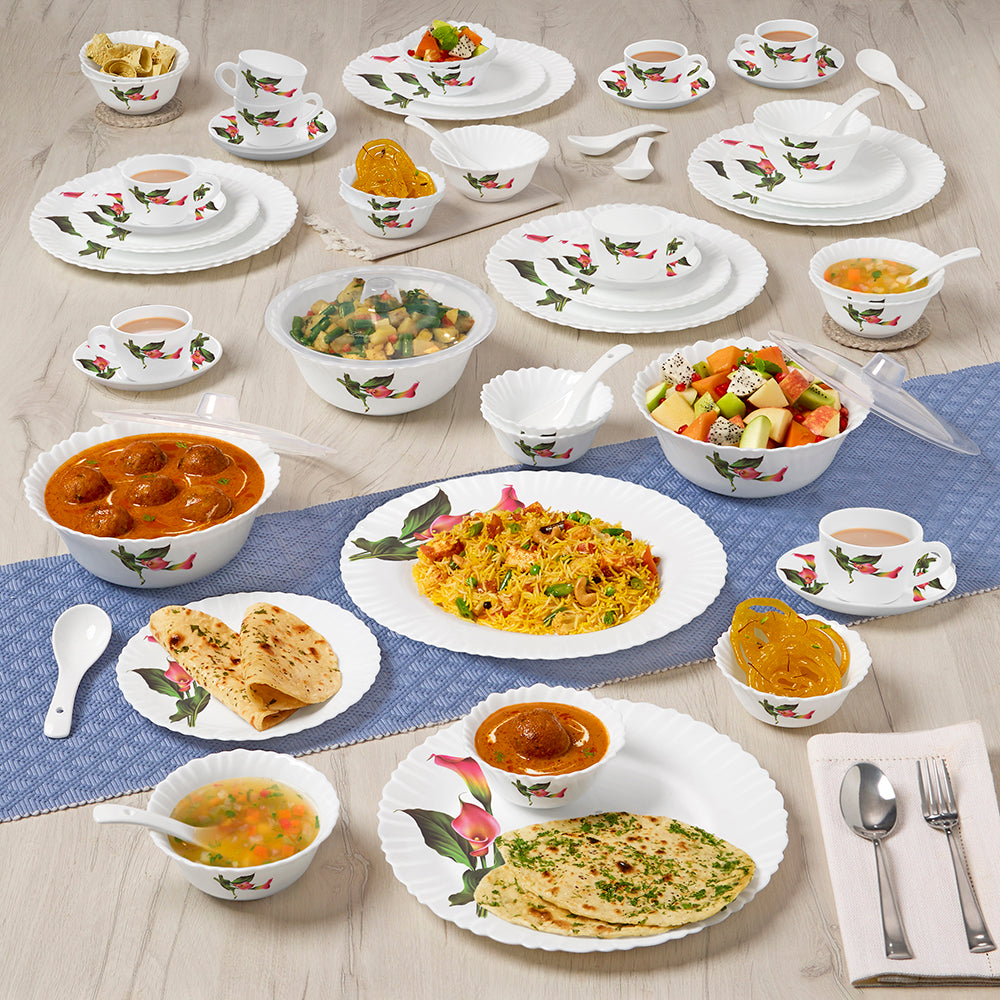 Larah by Borosil Stargazer Dinner Set 63 pc Set: Serves 8