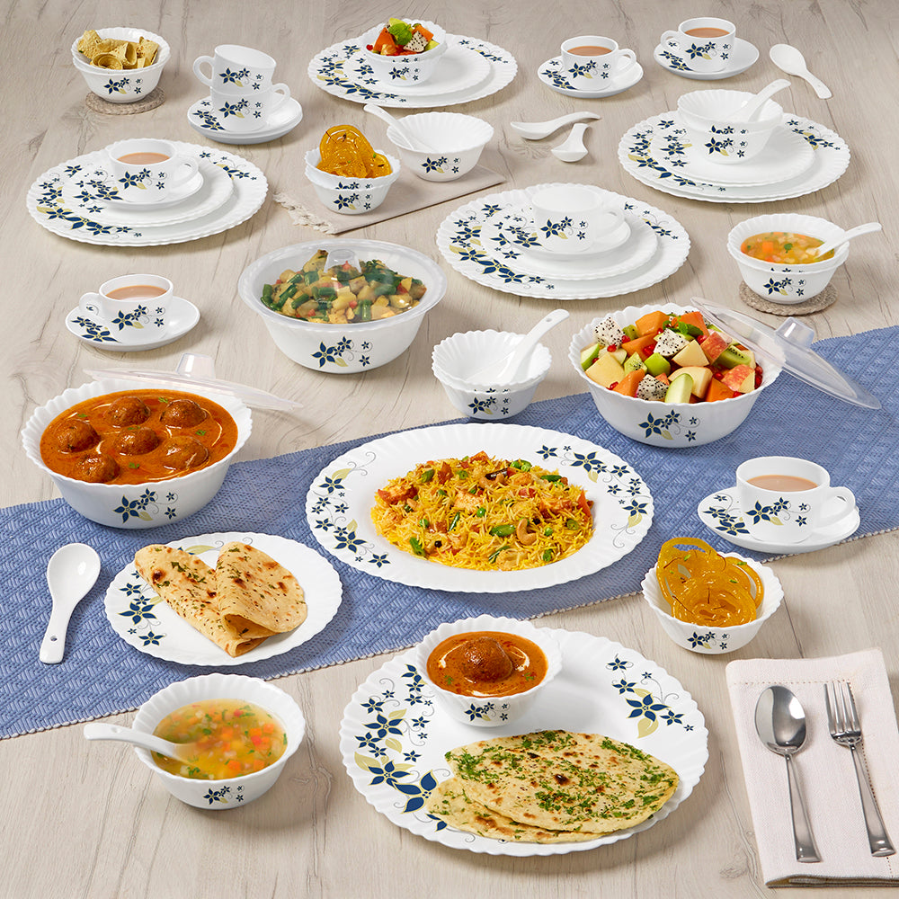 Larah by Borosil Viva Dinner Set 63 pc Set: Serves 8