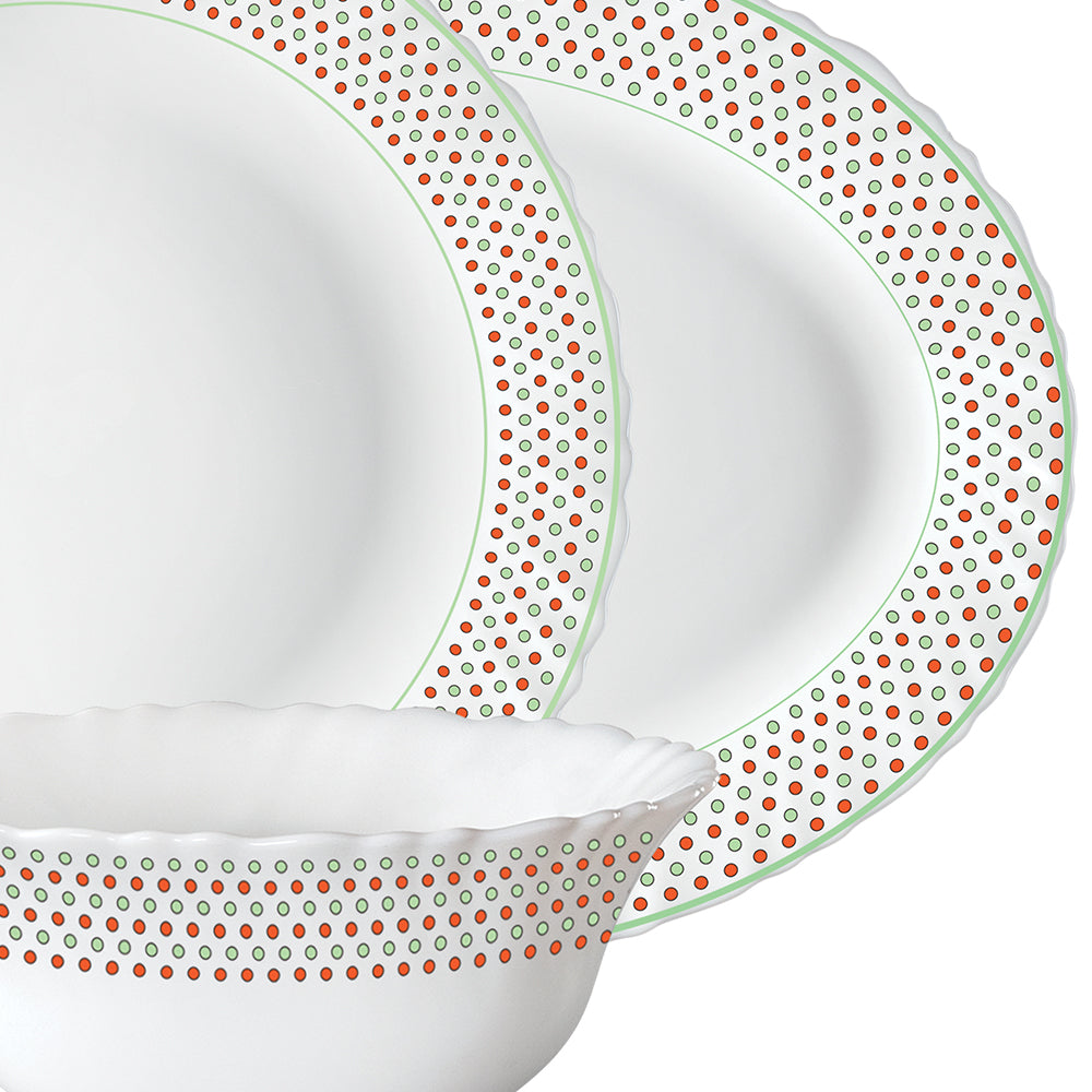 Larah by Borosil Waltz Dinner Set 63 pc Set: Serves 8