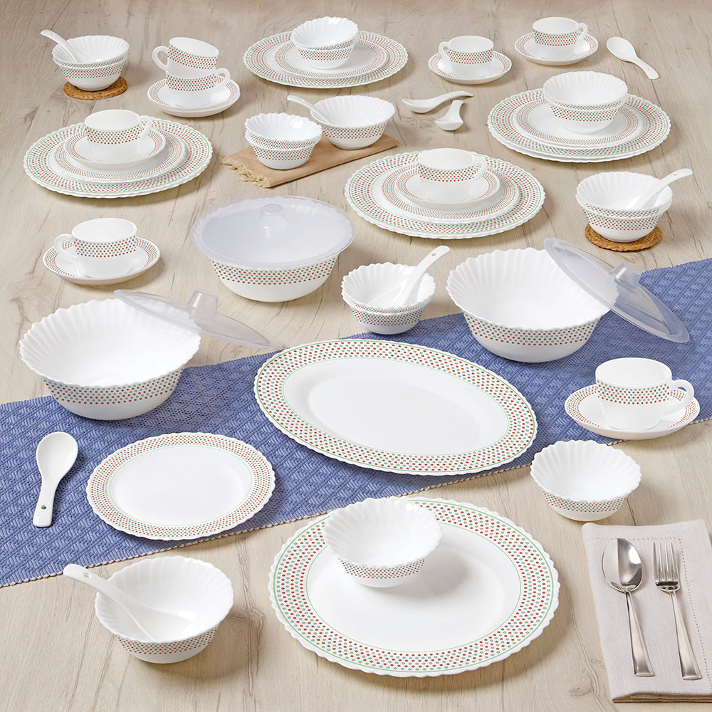 Larah by Borosil Waltz Dinner Set 63 pc Set: Serves 8