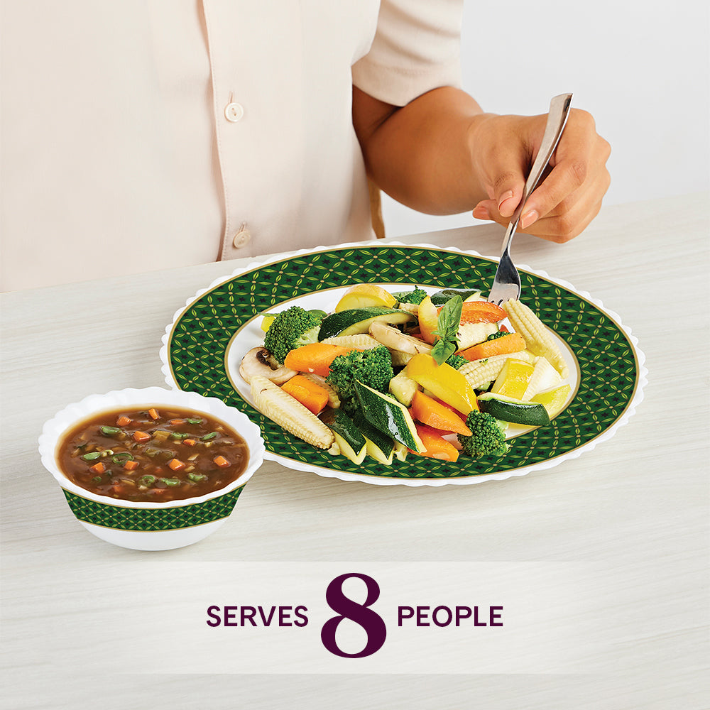 Larah by Borosil Yuri Dinner Set 63 pc Set: Serves 8