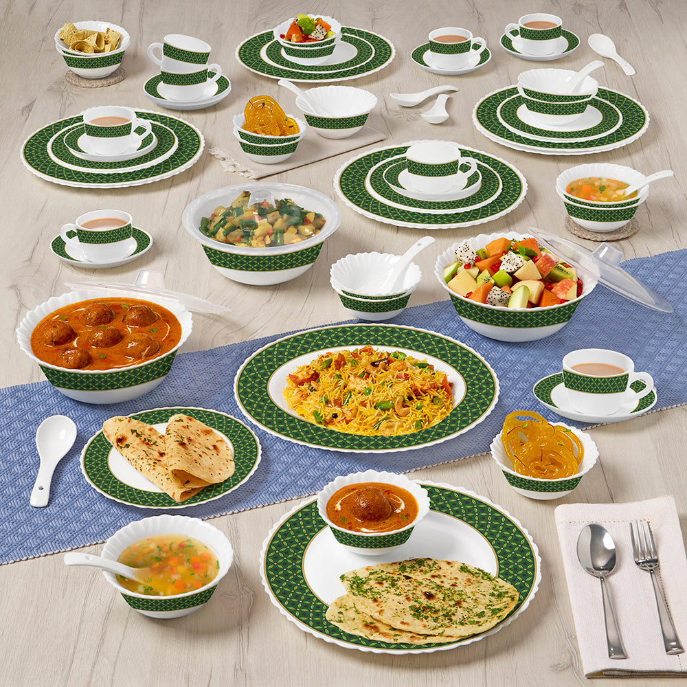 Larah by Borosil Yuri Dinner Set 63 pc Set: Serves 8