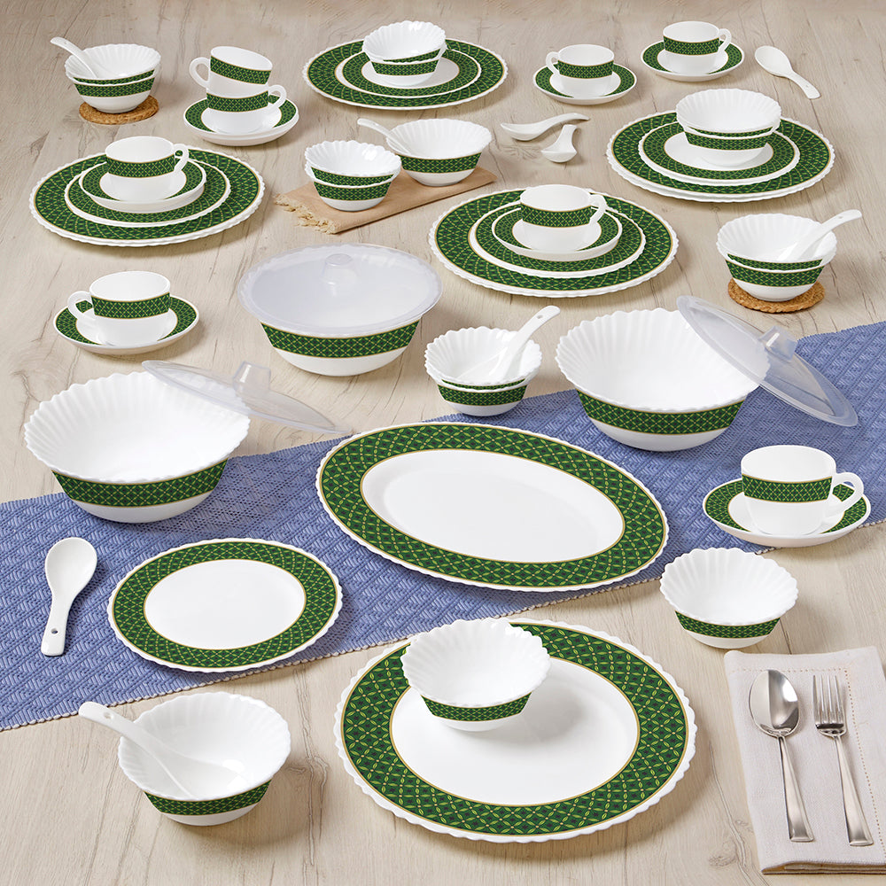 Larah by Borosil Yuri Dinner Set 63 pc Set: Serves 8