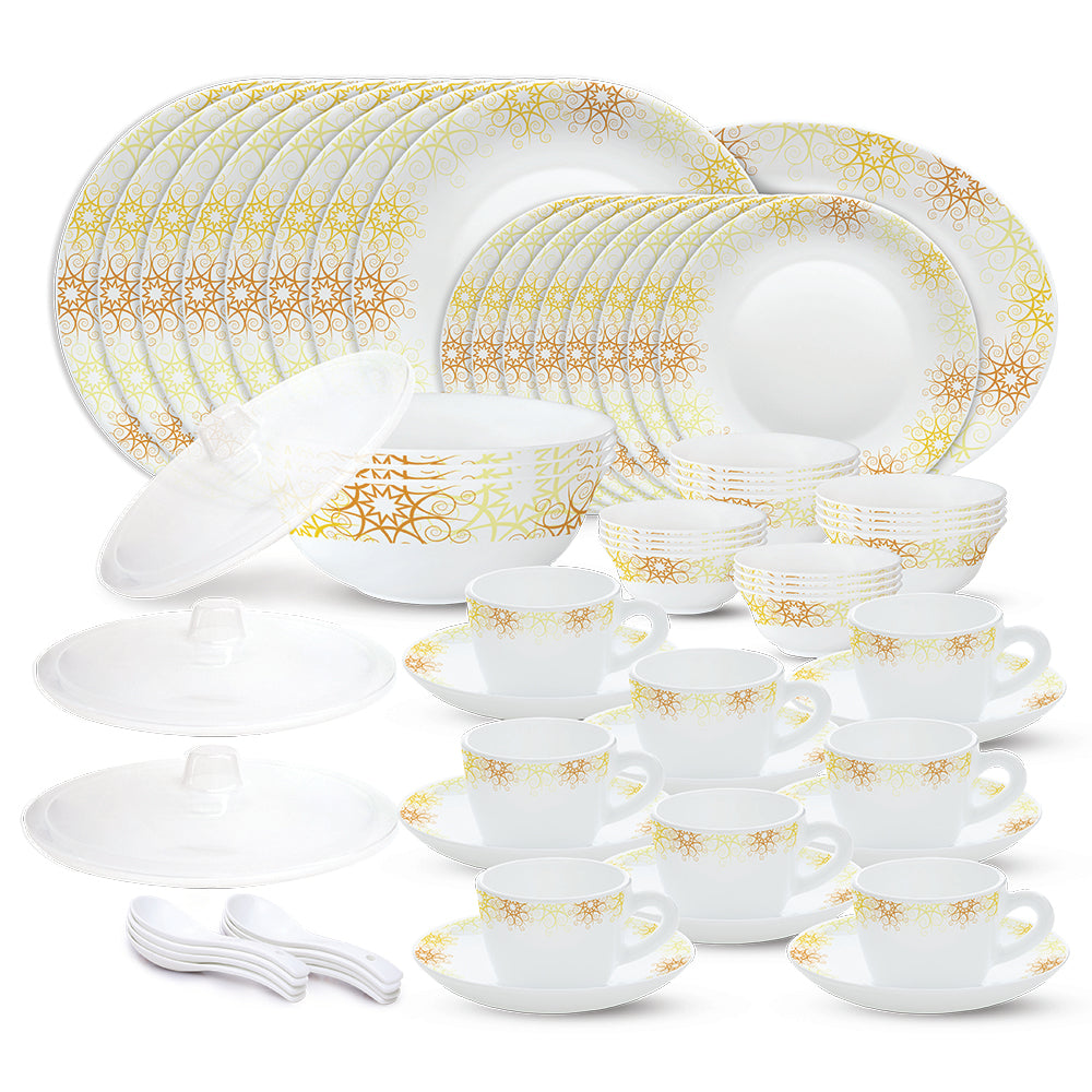 Larah by Borosil, Zoya Dinner Set 63 pc Set: Serves 8