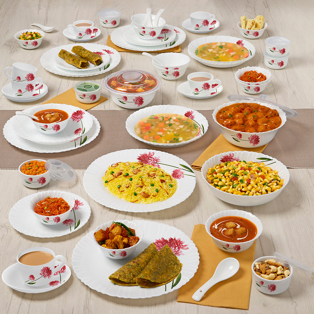 Larah by Borosil Belle Dinner Set 66 pc Set: Serves 6