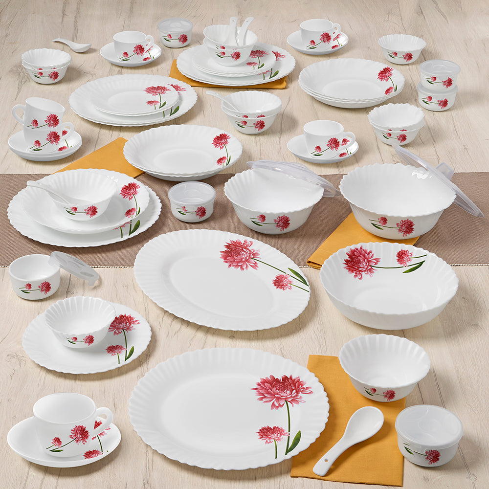 Larah by Borosil Belle Dinner Set 66 pc Set: Serves 6