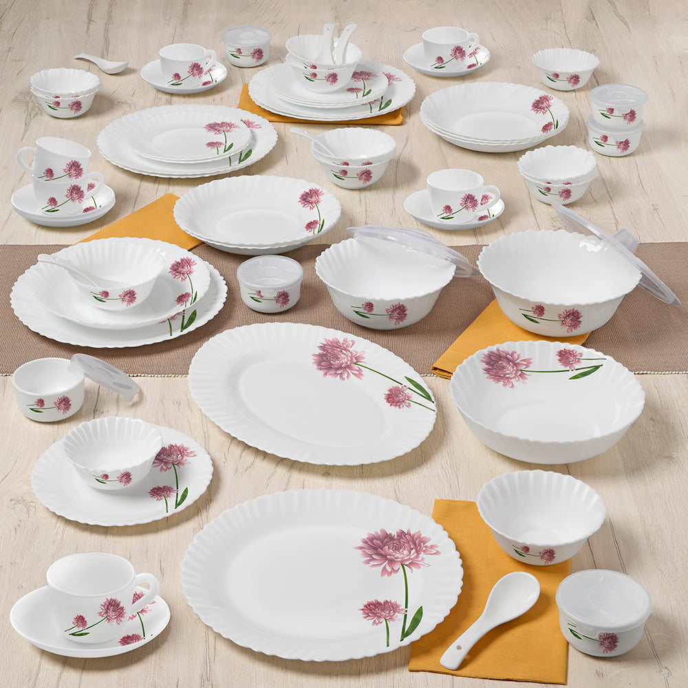 Larah by Borosil Nargis Dinner Set 66 pc Set: Serves 6