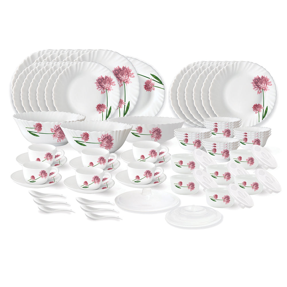 Larah by Borosil Nargis Dinner Set 66 pc Set: Serves 6