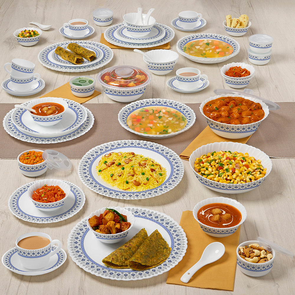 Larah by Borosil Ocean Dinner Set 66 pc Set: Serves 6