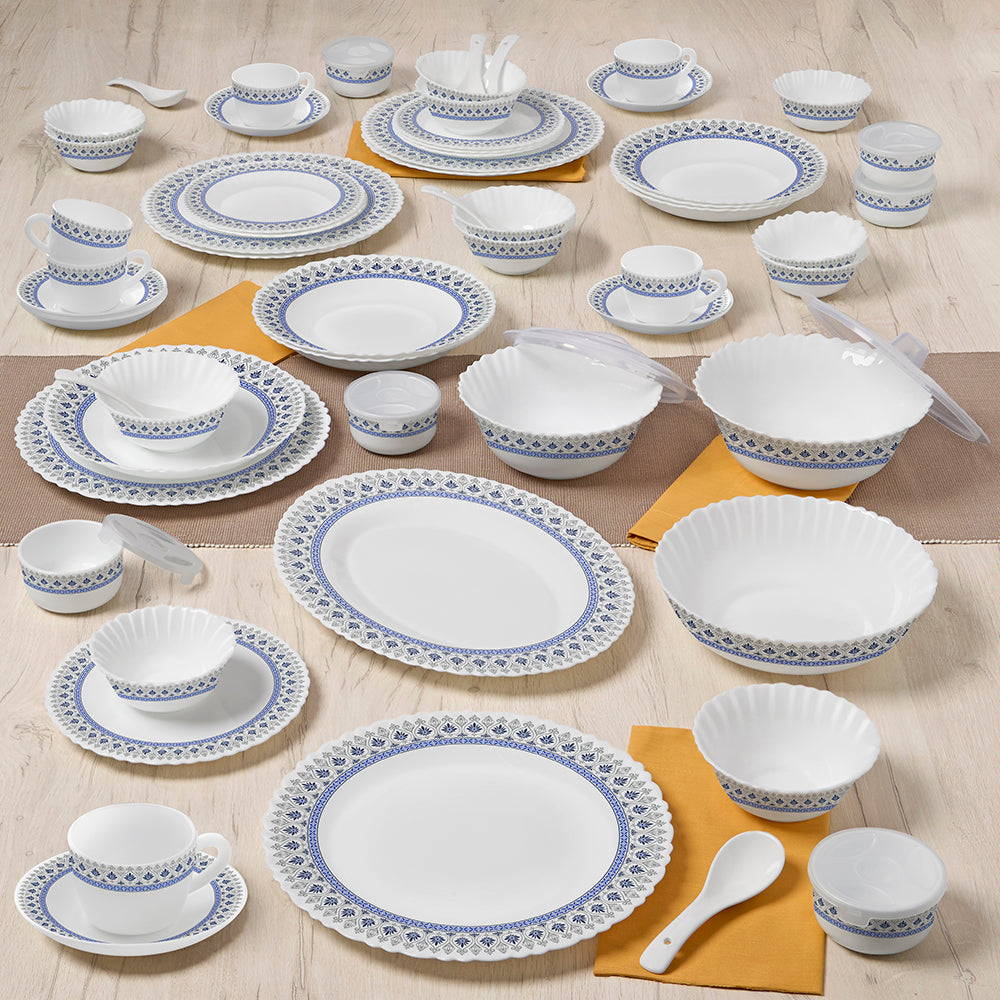 Larah by Borosil Ocean Dinner Set 66 pc Set: Serves 6