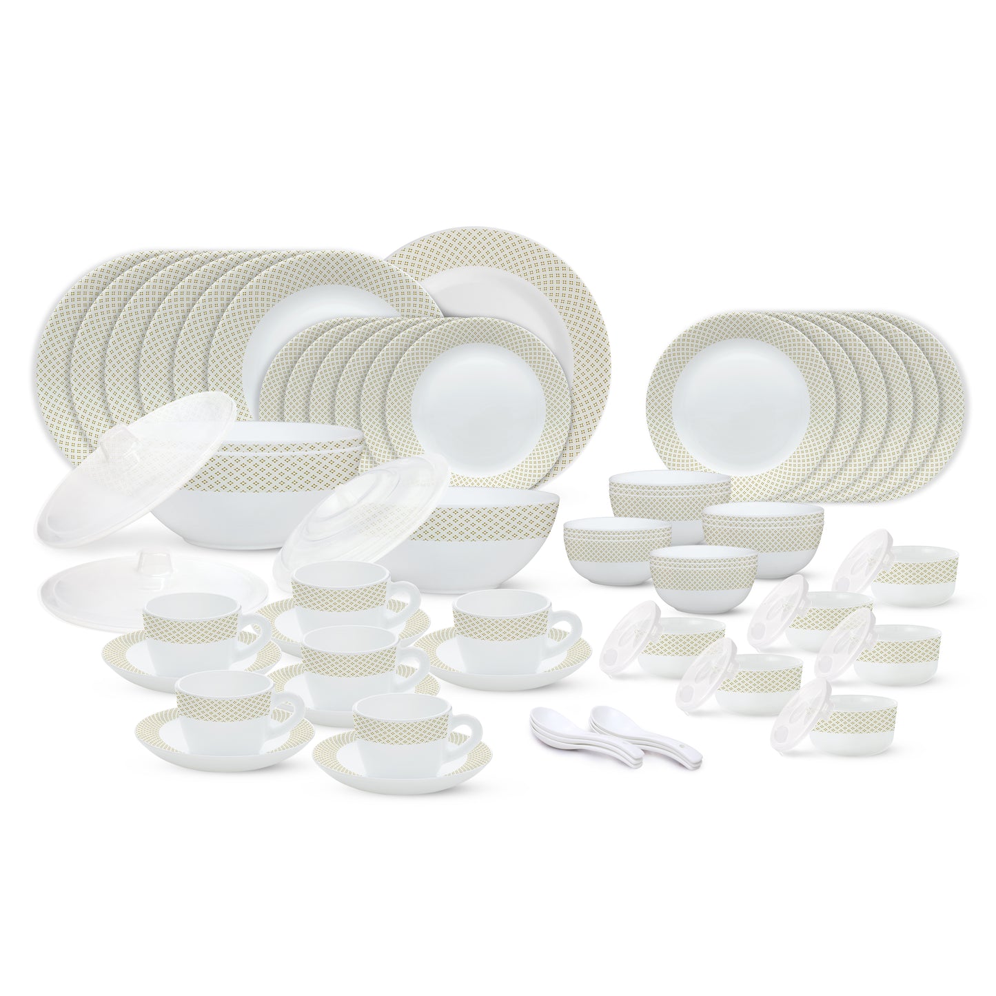 Larah by Borosil, Cara Dinner Set 67 pc Set: Serves 6