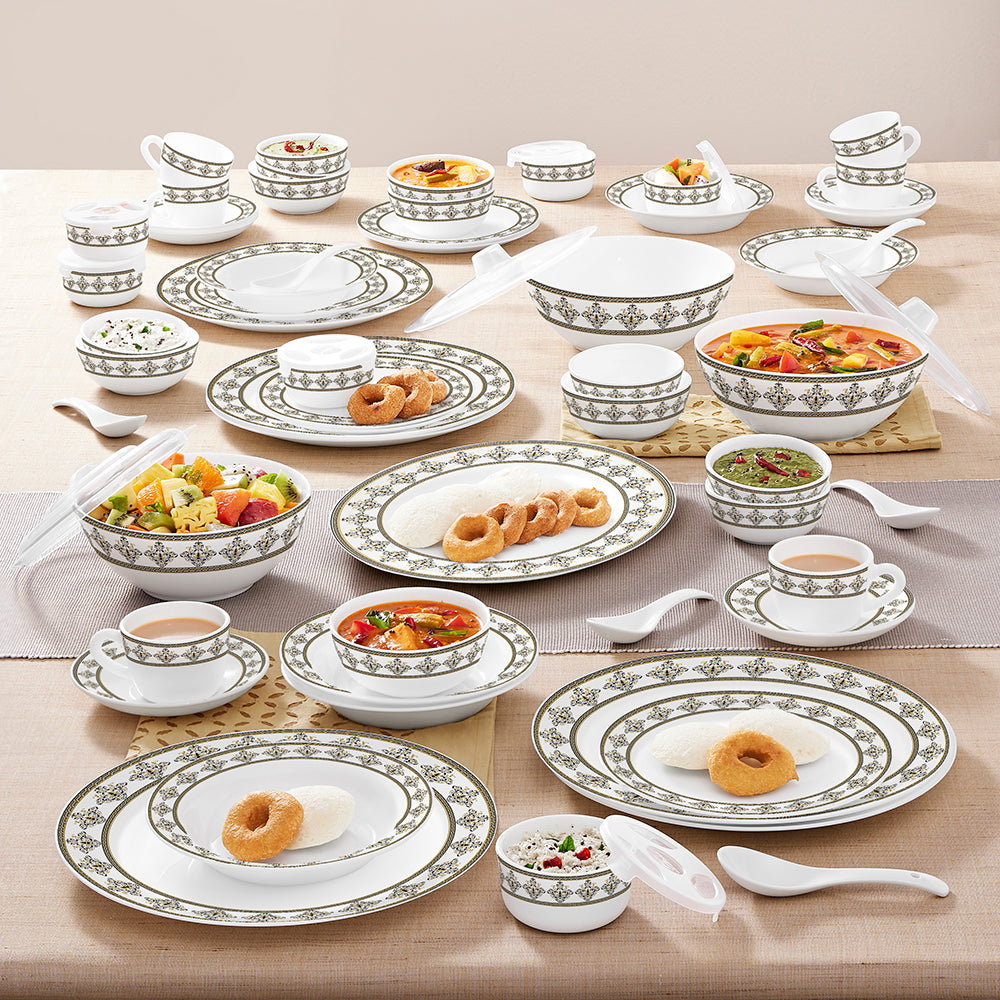 Larah by Borosil Syrah Dinner Set 67 pc Set: Serves 6