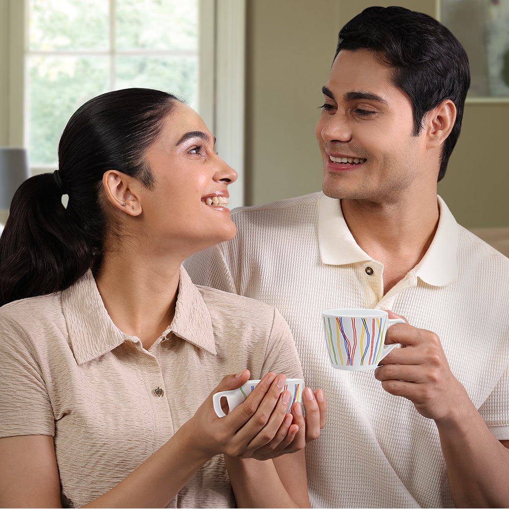 Larah By Borosil Rainbow Cup Set 220 ml x 6