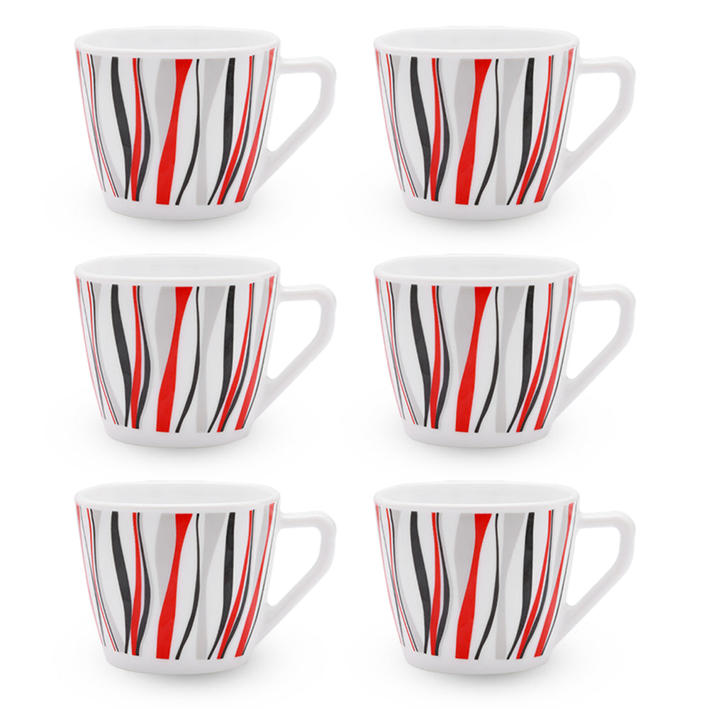 Larah By Borosil Rio Red Cup Set 220 ml x 6