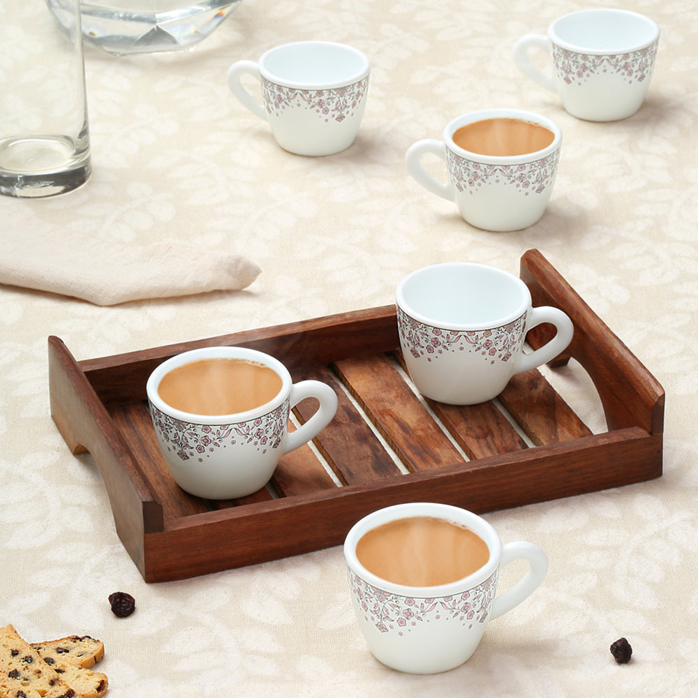 Larah by Borosil Lark Cup Set 90 ml x 6