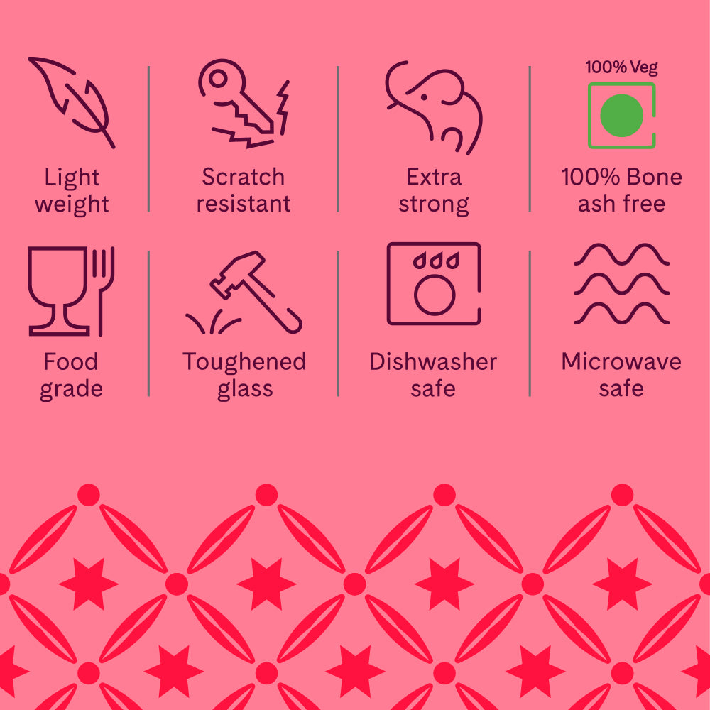 Larah by Borosil, Opalware, Microwave Safe, Viva Cup Set of 6 90 ml x 6