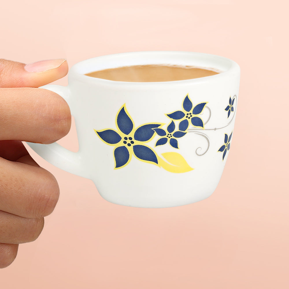 Larah by Borosil, Opalware, Microwave Safe, Viva Cup Set of 6 90 ml x 6