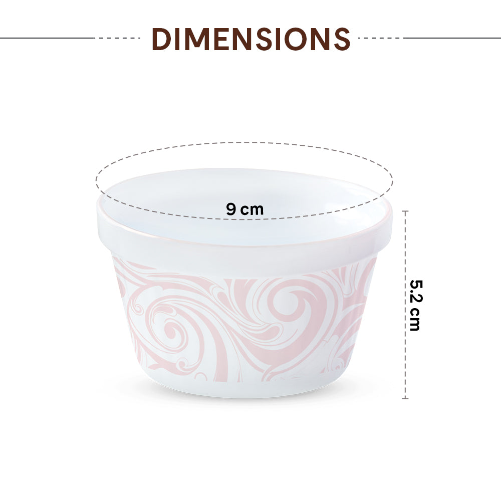 Larah by Borosil Frosty Red Ice Cream Bowl Set 6 pc Set