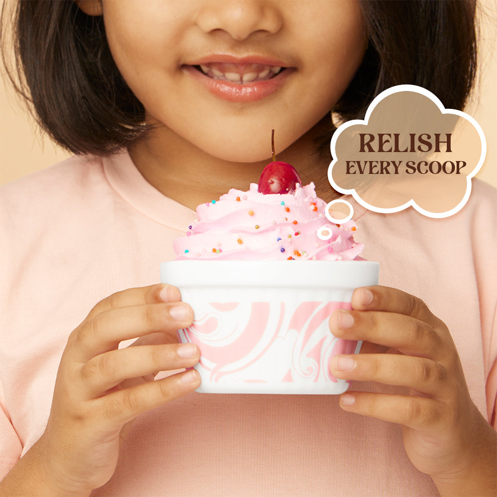 Larah by Borosil Frosty Red Ice Cream Bowl Set 6 pc Set