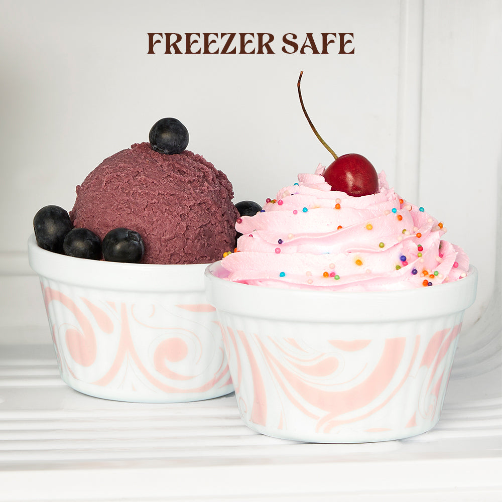 Larah by Borosil Frosty Red Ice Cream Bowl Set 6 pc Set