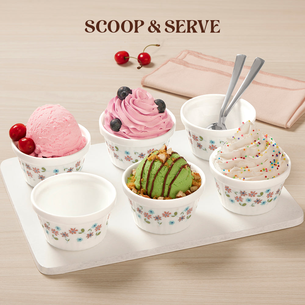Larah by Borosil Jubilee Ice Cream Bowl Set 6 pc Set