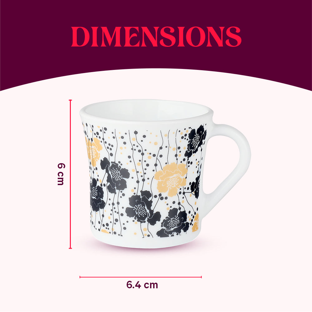 Larah by Borosil Crysta Dreamer Mug Set 100 ml x 6