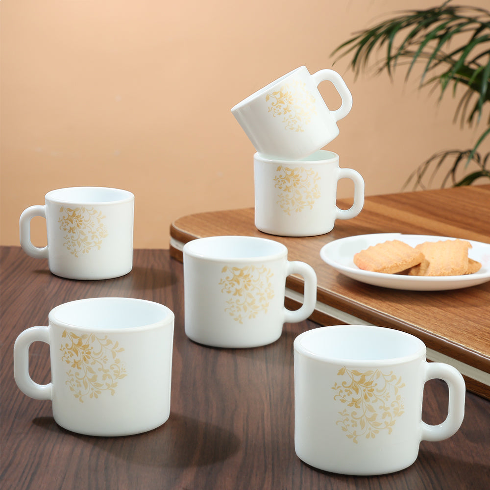Larah by Borosil Ingot Mug Set 100 ml x 6 (Option 1)
