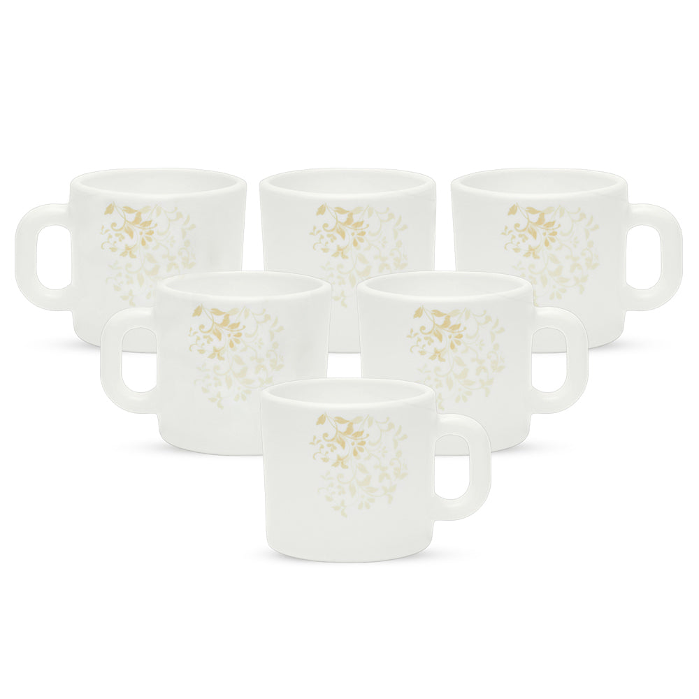 Larah by Borosil Ingot Mug Set 100 ml x 6 (Option 1)