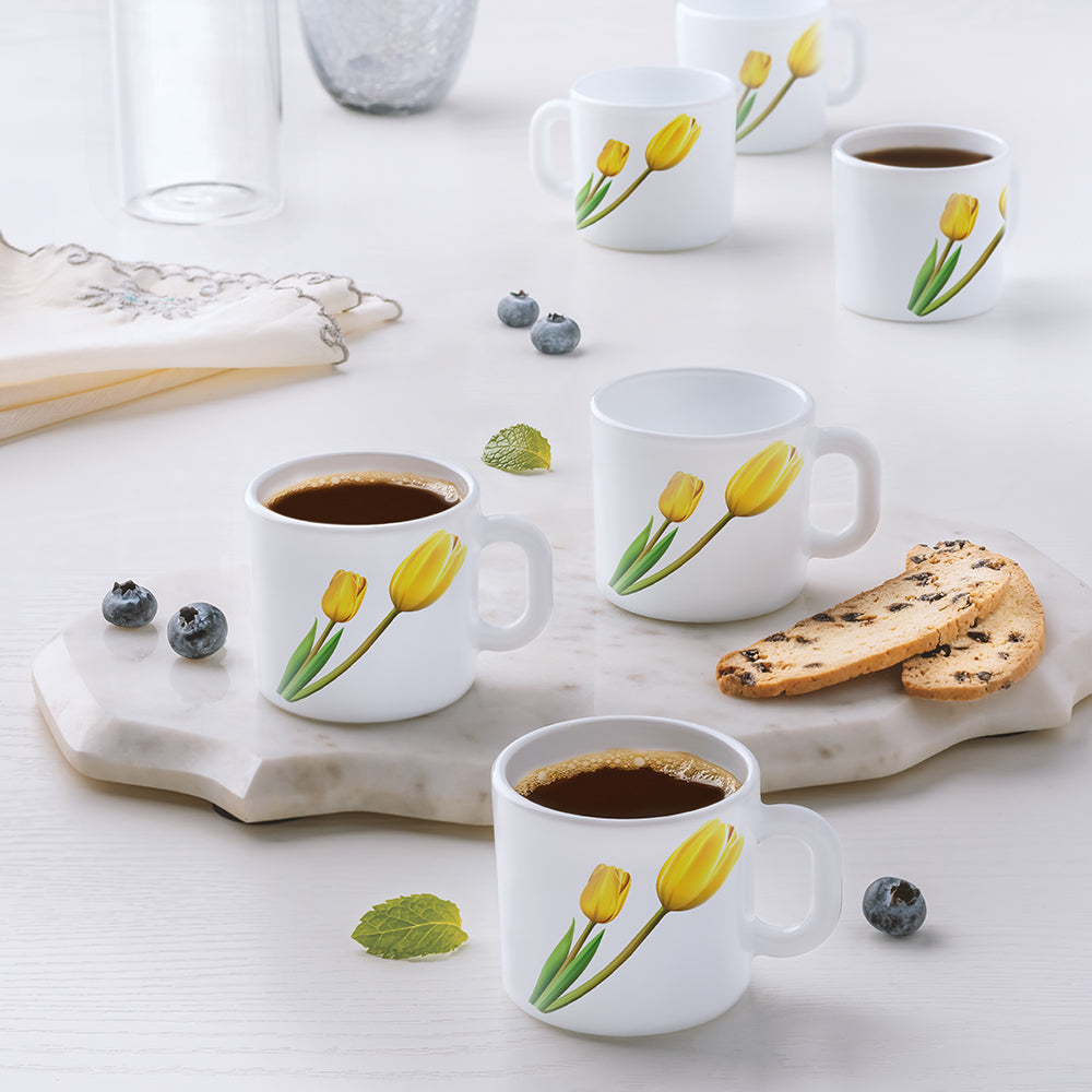Larah by Borosil Lyana Mug Set 100 ml x 6