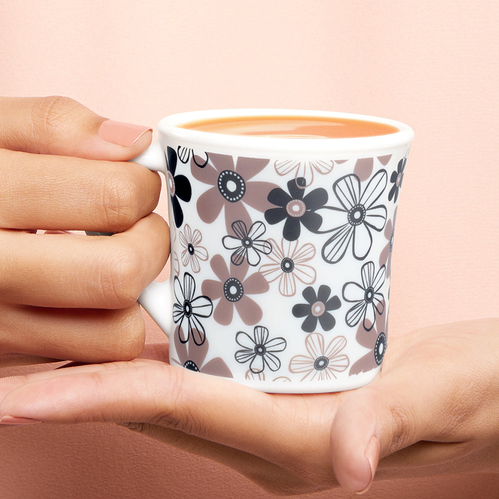 Larah by Borosil Crysta Macy Mug Set 100 ml x 6