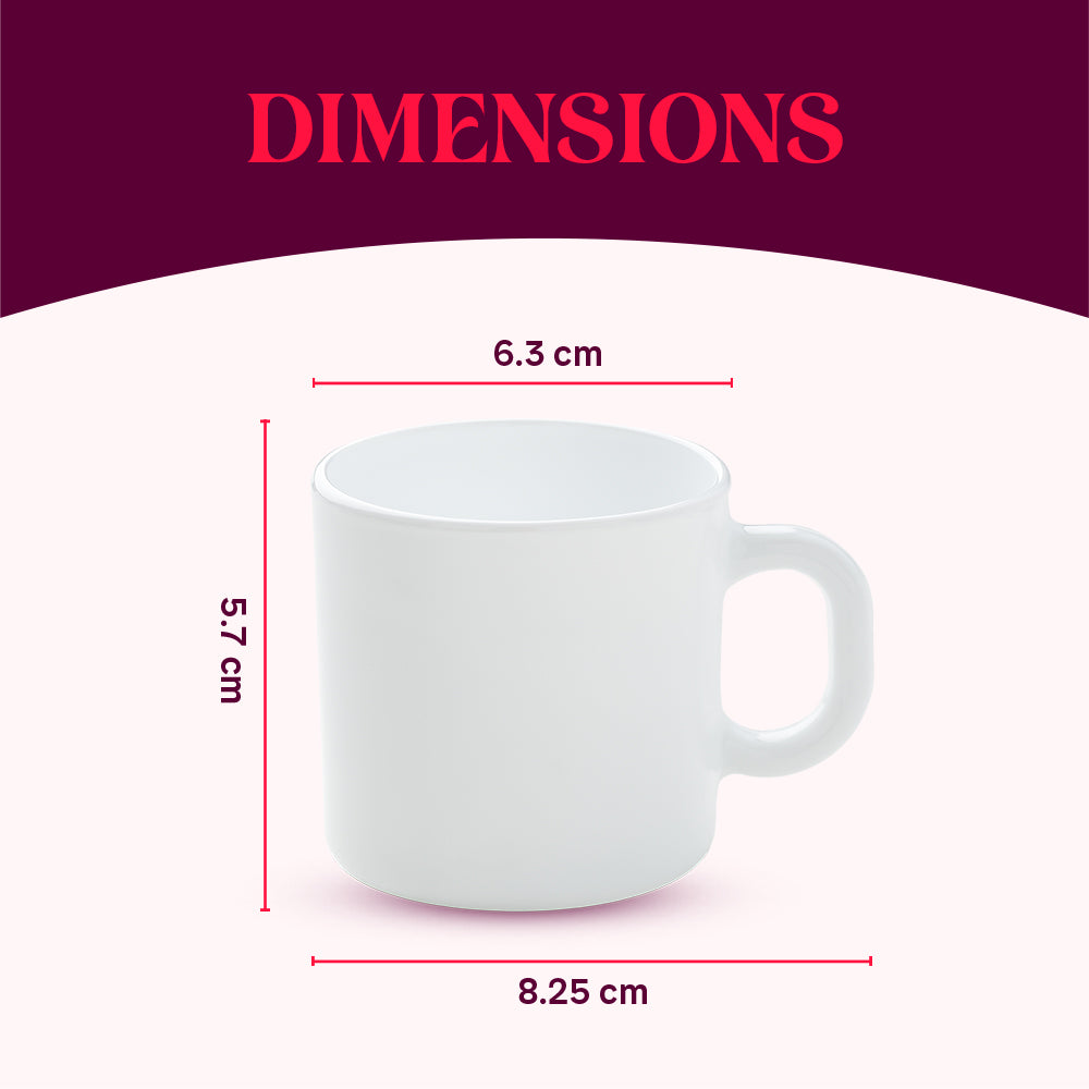 Larah by Borosil Nivaah Mug Set 100 ml x 6