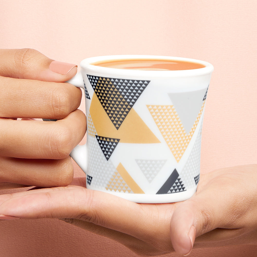 Larah by Borosil Crysta Nivaah Mug Set 100 ml x 6