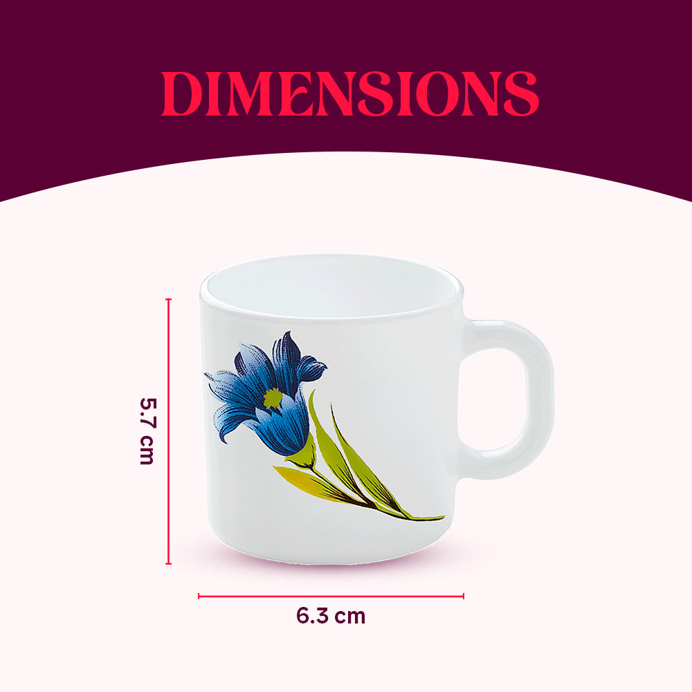 Larah by Borosil Nina Mug Set 100 ml x 6